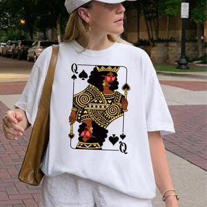 Queen Of Spades Card Comfort Colors T-Shirt, Black Woman Shirt, African American Pride Tee, Black History Month Gift for Women image 4