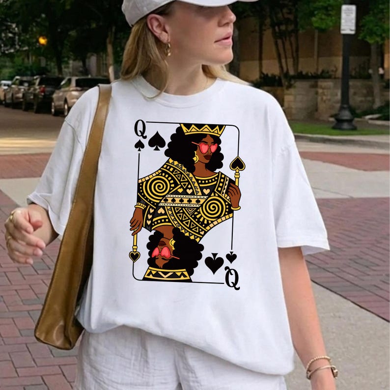 Queen Of Spades Card Comfort Colors T-Shirt, Black Woman Shirt, African American Pride Tee, Black History Month Gift for Women image 4