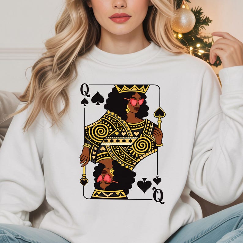 Queen Of Spades Card Comfort Colors T-Shirt, Black Woman Shirt, African American Pride Tee, Black History Month Gift for Women image 2