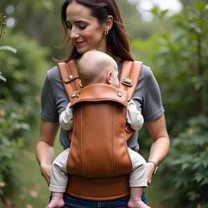 Portabebés de cuero personalizado / Ultra cómodo y ajustable / Perfecto para bebés y niños pequeños / Ideal para nuevos padres