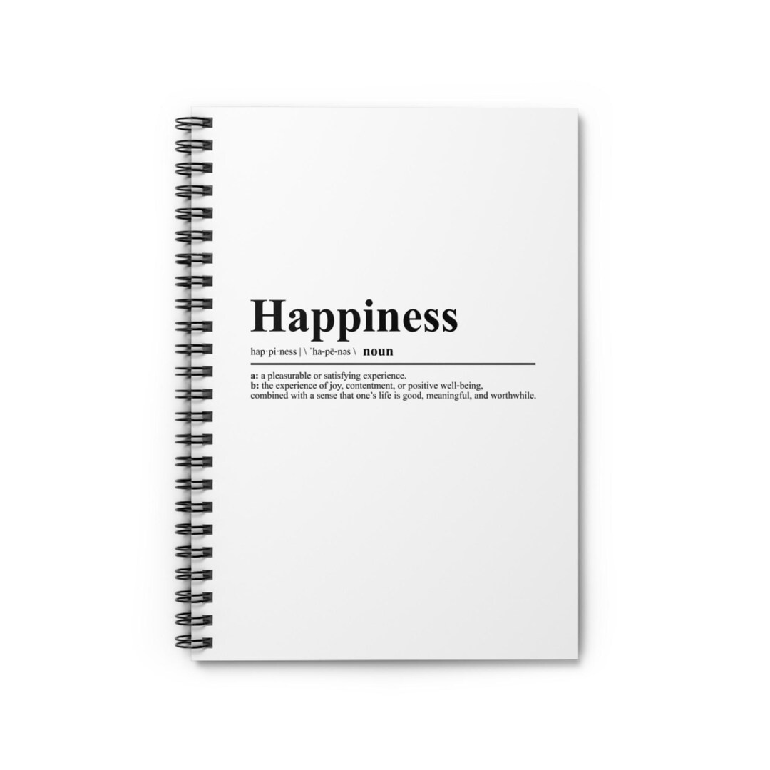 Happiness Spiral Notebook - Inspirational Ruled Line Journal - Etsy