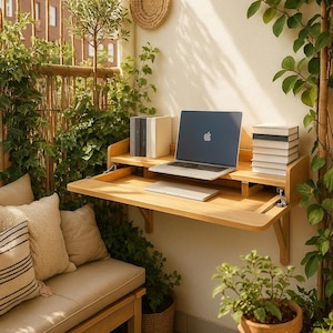 Foldable Wall Desk Plan PDF: DIY Small Space Woodworking Project