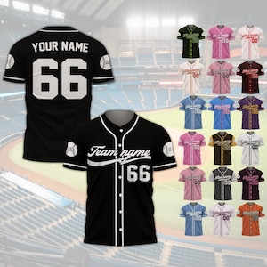 Custom Baseball Jersey, Personalized Name Team Shirt, Custom Number, Sports Uniform, Couple Gift, Baseball Fan Outfit, Youth and Adult Sizes