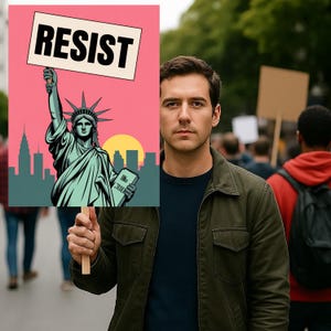 Resistance Protest Sign PRINTABLE, Anti-Trump Poster Sign, Political Activist Rally Sign, Digital Download