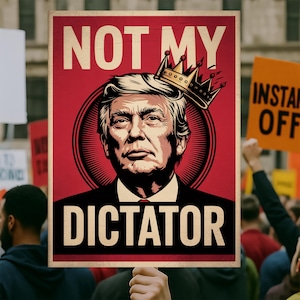 Not My Dictator Protest Sign Protest Sign PRINTABLE, Anti-Trump Poster Sign, Political Activist Rally Sign, Digital Download