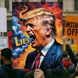 Trump Lies Protest Sign PRINTABLE, Anti-Trump Poster Sign, Political Activist Rally Sign, Digital Download