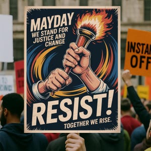 Mayday Protest Sign PRINTABLE, Anti-Trump Poster Sign, Political Activist Rally Sign, Digital Download