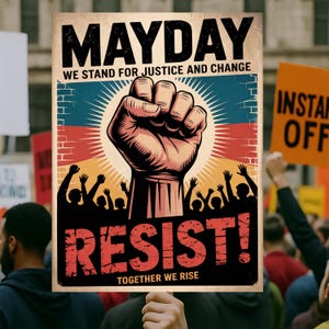 Mayday Protest Sign PRINTABLE, Anti-Trump Poster Sign, Political Activist Rally Sign, Digital Download