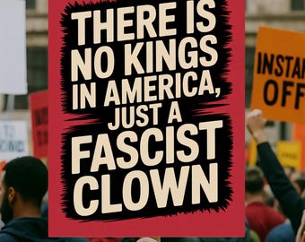 No Kings In America Protest Sign, Activist Rally Poster (Digital Download)