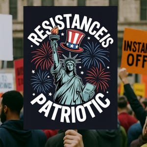 Resistance Is Patriotic, Resist Fascism Protest Sign PRINTABLE, Anti-Trump Poster Sign, Political Activist Rally Sign, Digital Download