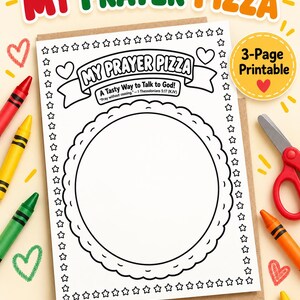 Meine Gebetspizza-Bastelidee für Kinder | Christliche Gebetsaktivität | Sonntagsschul-Vorlage zum Ausschneiden und Aufkleben (PDF)