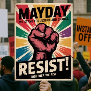 Mayday Protest Sign PRINTABLE, Anti-Trump Poster Sign, Political Activist Rally Sign, Digital Download