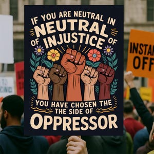 If You Are Neutral Resist Protest Sign PRINTABLE, Anti-Trump Poster Sign, Political Activist Rally Sign, Digital Download