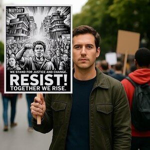 Mayday Protest Sign PRINTABLE, Anti-Trump Poster Sign, Political Activist Rally Sign, Digital Download