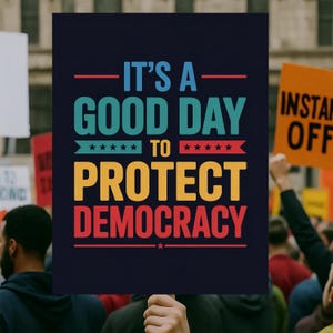 Protect Democracy Resist Protest Sign PRINTABLE, Anti-Trump Poster Sign, Political Activist Rally Sign, Digital Download