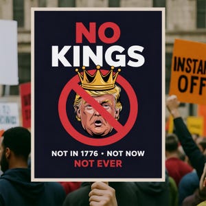 Anti Trump No Kings Protest Sign PRINTABLE, Anti-Trump Poster Sign, Political Activist Rally Sign, Digital Download