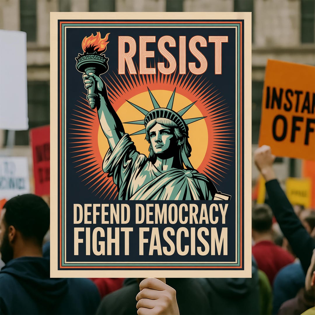 Resistancewarning Sign Resistance Protest Sign, Statue of Liberty Art (digital Download) - Etsy