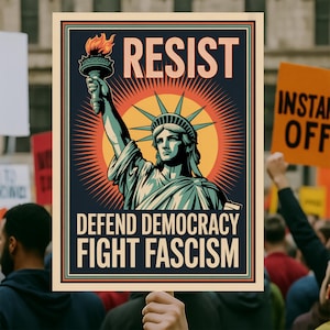 Resistance Protest Sign PRINTABLE, Anti-Trump Poster Sign, Political Activist Rally Sign, Digital Download