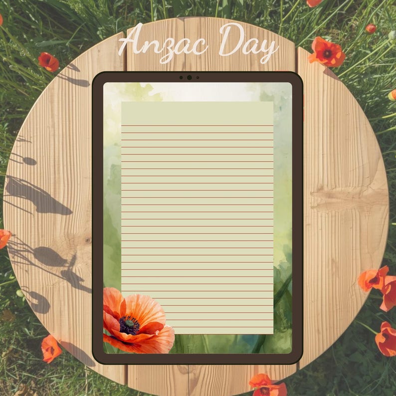 ANZAC Day Printable Stationery Set Australian Planner Stickers Sticky ...