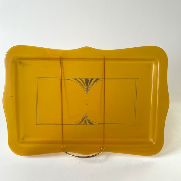 Vintage Art Deco Vanity Tray, Amber Plastic, Beverly Amerith Arch