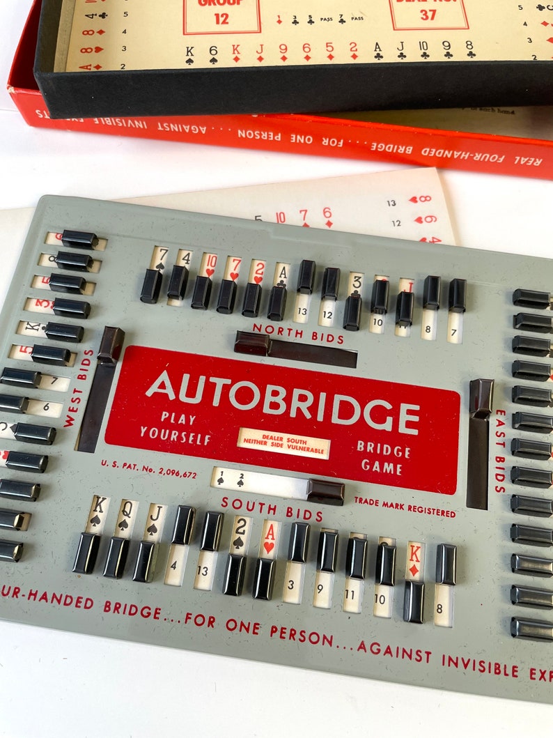 Auto Bridge Vintage Autobridge, 1959 Game, Play Bridge by Yourself, Become an ...