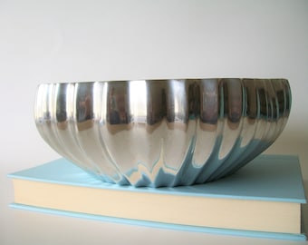 ø 36,5 cm Aluminium Decorative Dish Alu Fruit bowl Silber Hammered 