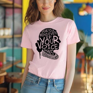 Feminist Decal, Political Sticker, Bumper Sticker,Speak Your Mind Even If Your Voice Shakes Sticker, RBG Quote Decal, Women&#39;s Rights