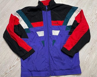Vintage Adidas mens Nylon multicolor truck  jacket size L