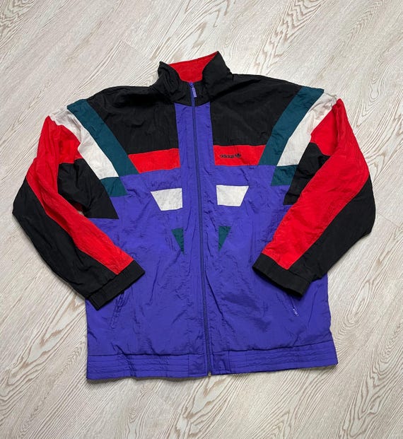 Vintage Adidas Mens Nylon Multicolor Truck Jacket Size L