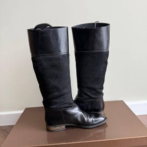 Gucci zwarte leren kniehoge laarzen luxe damesrijlaarzen Maat 38C afbeelding 5