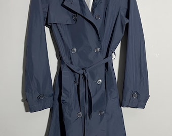 Vintage 80s or 90s Navy Blue Trench Coat - Etsy