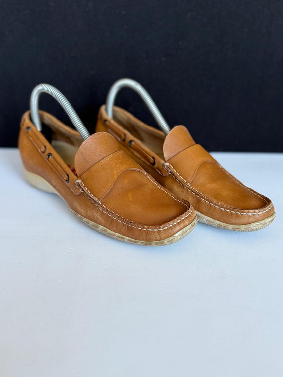 Prada Brown Slip on Leather Shoes Size 38 - Etsy display picture 2