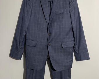 1930s Three-piece Belted-back Suit | Vintage 30s Steel Grey Shark