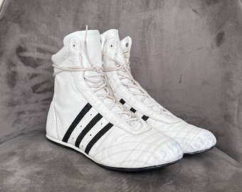 アディダス 2000年代 レザー ホワイト ヴィンテージ レディース ボクシング レスリング ブーツ サイズ 7.5