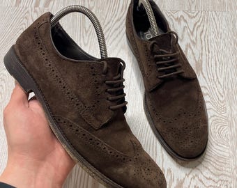 Tod's braune Brogue Herrenschuhe aus Wildleder