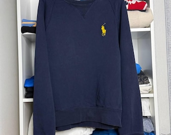 Sudadera vintage Polo Ralph Lauren azul marino talla M