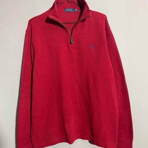 Polo Ralph Lauren Red 1/3 zip sweater