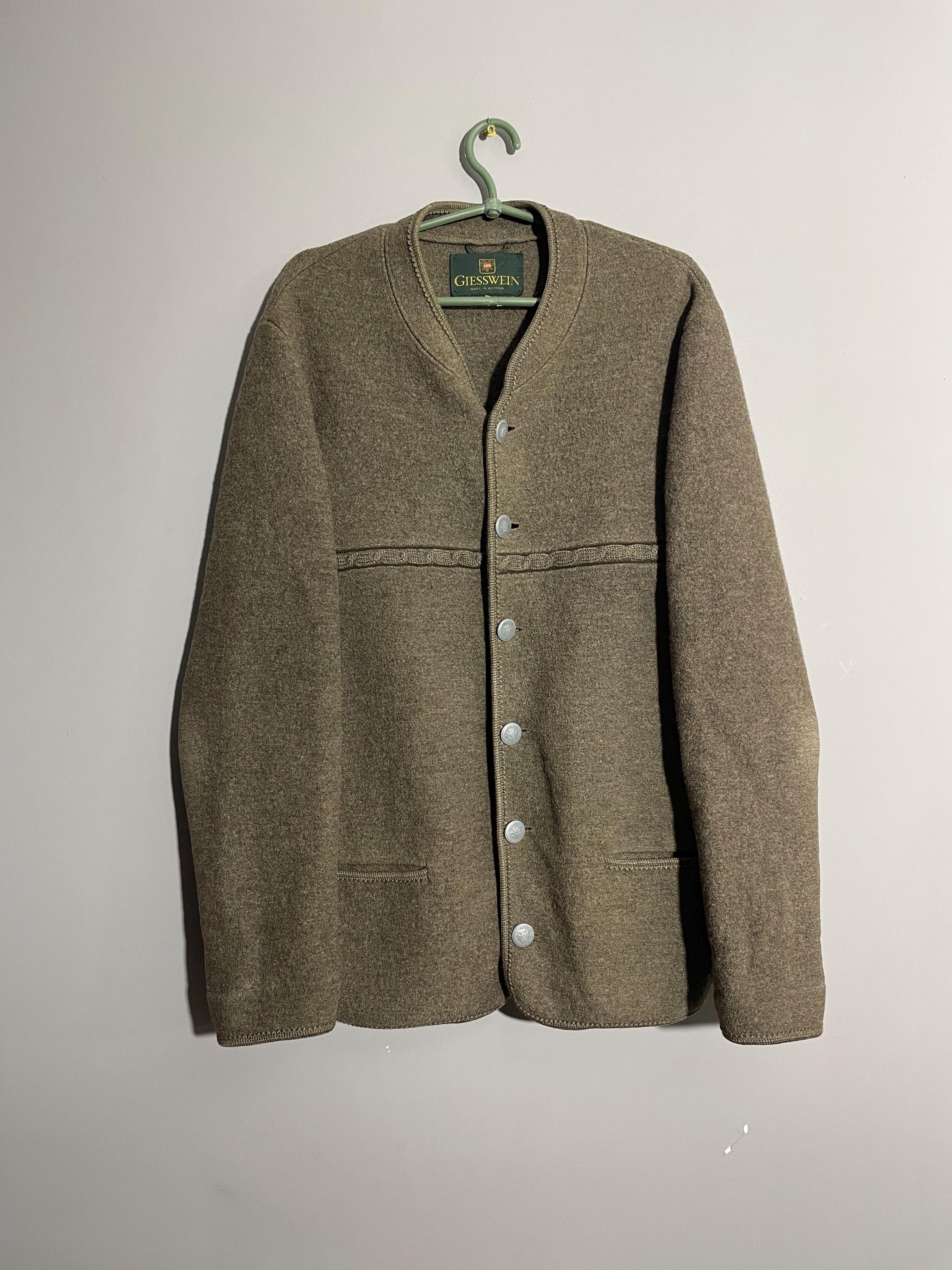 オーストリア製 GIESSWEIN ノーカラー チロリアン ウール×モヘヤ