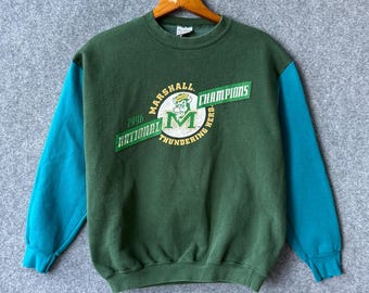 Felpa vintage Marshall University Thundering Heard y2k del 1996, taglia L