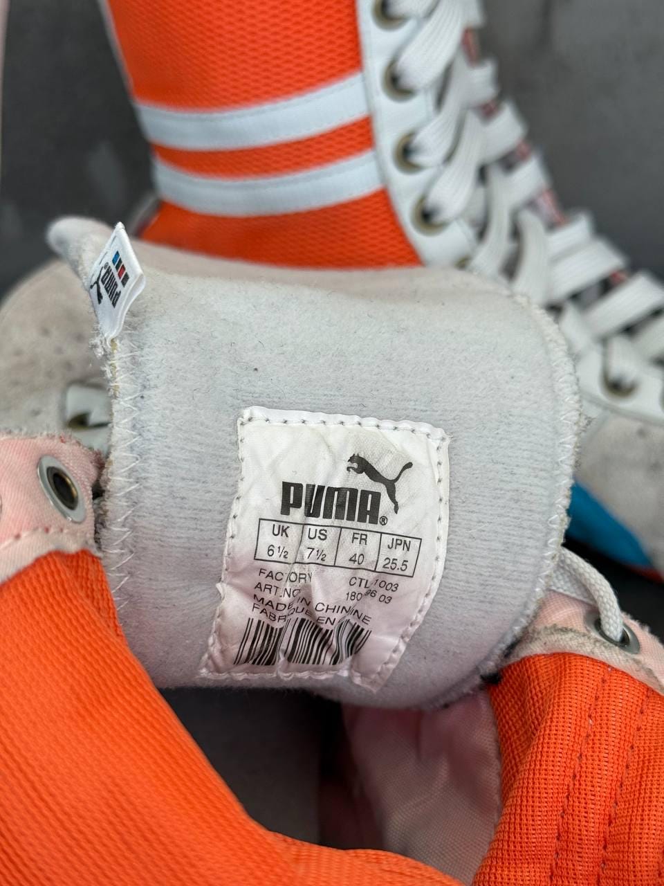 Puma Rare Archive 00s Schattenboxen Suede Leather White Orange