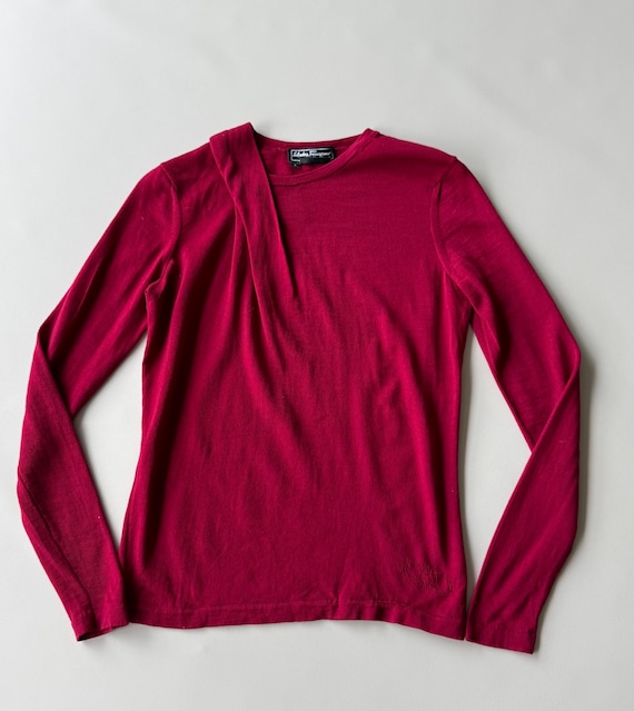 Salvatore Ferragamo, Vintage Salvatore Ferragamo Red Lana Wool blouse size S