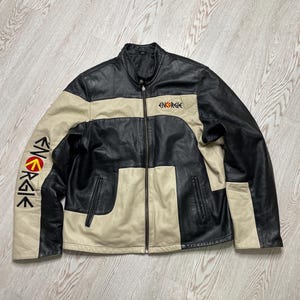 veste en cuir vintage Energie Racing taille 54
