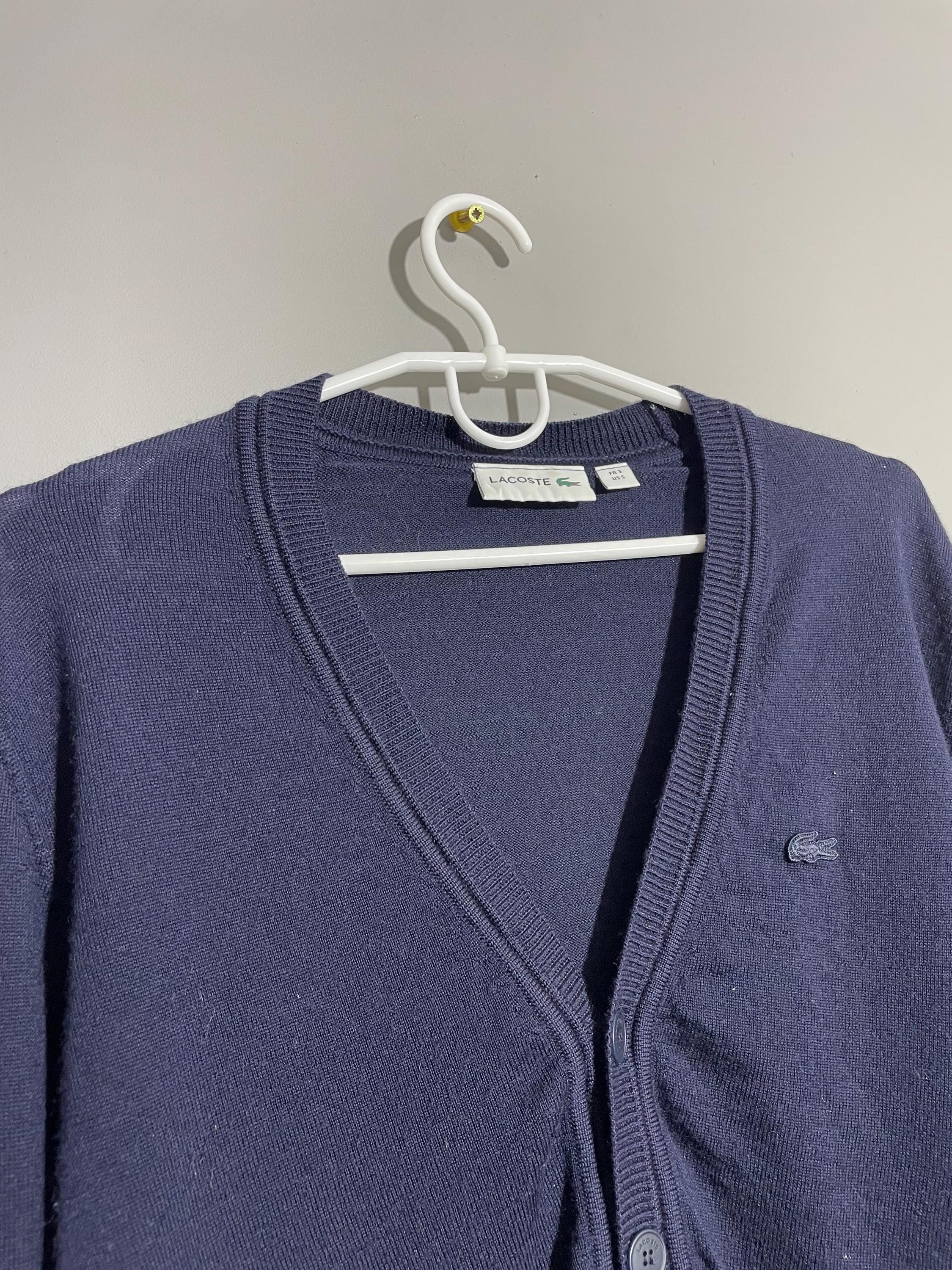 Lacoste Navy Blue Wool Cardigan Size S - Etsy display picture 1