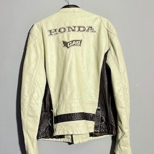 Vintage GAS Honda Racing Team Pepsol Leather Jacket size XXL