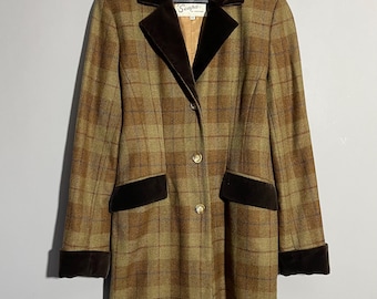 Vintage Scapa Of Scotland Brown Check Patter blazer size 38