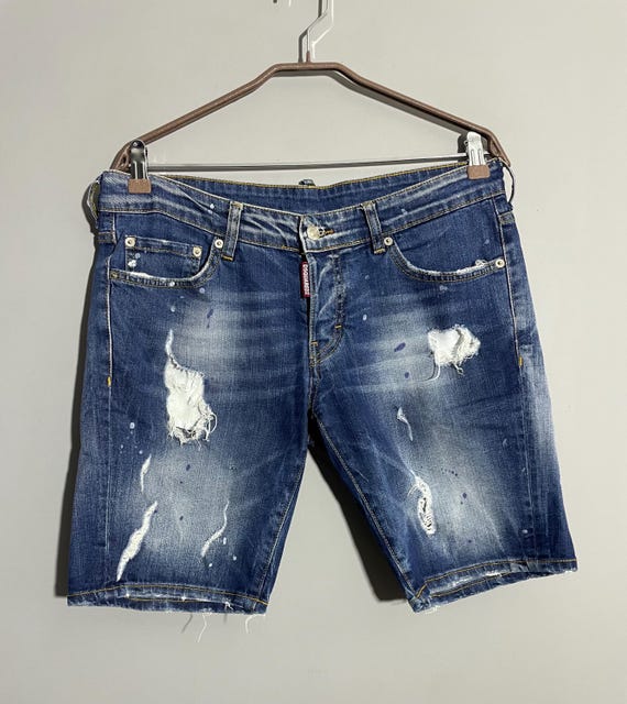 Dsquared2, Dsquared2 luxury blue denim painted shorts size 46