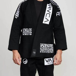 Shoyoroll RVCA BJJ Kimono GI Batch 105: 450gsm Pearl Weave, Black, White