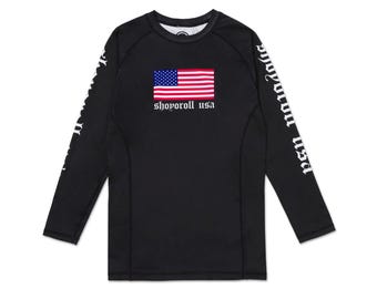 Shoyoroll LS 24 Americana Rash Guard: Long Sleeve BJJ, MMA Compression Shirt