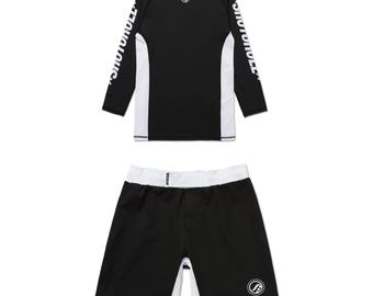 Conjunto de rash guard y pantalones cortos de MMA Shoyoroll Atlas BJJ: equipo de lucha sin gi