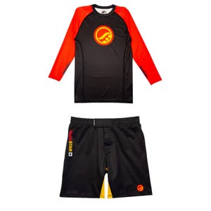 Shoyoroll Retro BlackSTAR Rash Guard & MMA Shorts Set – Jiu Jitsu / No-Gi Grappling Gear Inspired by Batch 146 Style + free Shipping